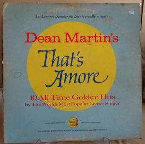 lot 128 image: Dean Martins Thats Amore Vinyl LP 10 All Time Golden Hits Symphonette EXEX