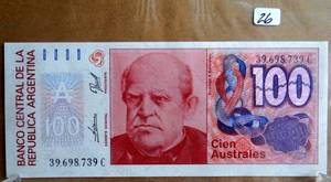 lot 26 image: Argentina, 100 Australes, 1985-1990, P-327 (327c) UNC