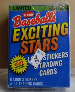 lot 38 image: 1987 Fleer Exciting Stars Factory Sealed Complete Baseball 44 Card Set