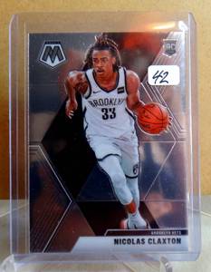 lot 42 image: ROOKIE - 2019-20 Panini Mosaic Nicolas Claxton RC Brooklyn Nets