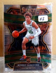 lot 43 image: ROOKIE - 2019-20 SELECT CONCOURSE #31 ROMEO LANGFORD RC QTY BOSTON CELTICS
