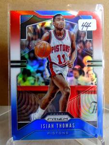 lot 44 image: 2019-20 PRIZMS RED WHITE BLUE ISIAH THOMAS DETROIT PISTONS PARALLEL - F372