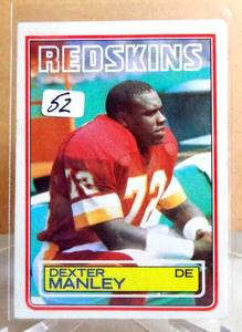 lot 52 image: HALL OF FAME - 1983 Topps Football #191 DEXTER MANLEY ROOKIE CARD HOF