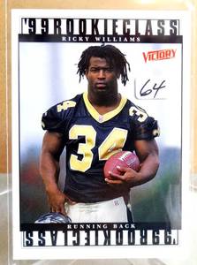lot 64 image: ROOKIE - 1999 Upper Deck Victory Football Card #385 Ricky Williams