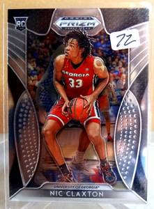 lot 72 image: ROOKIE - Nicolas Claxton 2019-20 Panini Prizm Draft Picks #96 Nets