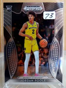 lot 73 image: ROOKIE - JORDAN POOLE 2019-20 PANINI PRIZM DRAFT PICKS  RC #92 WARRIORS