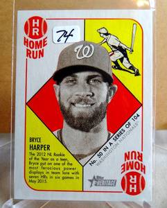 lot 74 image: 2015 Topps Heritage 51 Collection Bryce Harper Red Back Card
