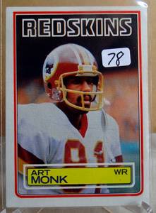lot 78 image: Vintage NFL 1983 Topps #515 ART MONK Redskins Syracuse WR HOF RARE NrMt 2nd Year