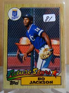 lot 81 image: ROOKIE - 1987 TOPPS #170 - BO JACKSON RC - FUTURE STARS - ROYALS NM-MT