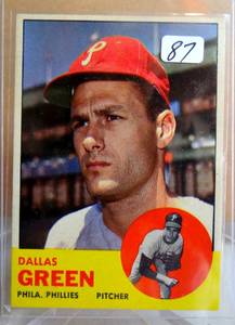 lot 87 image: VINTAGE - 1963 TOPPS #91 DALLAS GREEN IN EX CONDITION PHILLIES