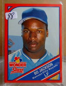lot 88 image: $$$ BO JACKSON KANSAS CITY ROYALS 1990 WONDER BREAD STARS SP $$$