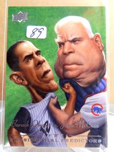 lot 89 image: $$$ 2008 UD Presidential Running Mate Predictors #PP10 Barack ObamaJohn McCain $$$