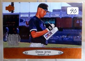 lot 90 image: 1996-DEREK JETER 1st UD ROOKIE Baseball Card#156 - NMMT