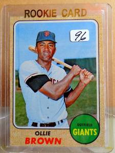 lot 96 image: 1968 TOPPS BASEBALL CARD - # 223 - OLLIE BROWN - SAN FRAN GIANTS