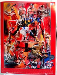 lot 157 image: INCREDIBLE AUTOGRAPHED - 1995 Texas Rangers AllStar Program signed By ( Nolan Ryan , Ivan Rodriguez , Rollie Fingers ) $125.00