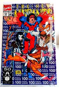 lot 174 image: THE NEW MUTANTS #100 (1991) MARVEL COMICS DOMINO 1ST APPEARANCE OF X-FORCE ($20)
