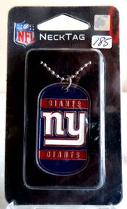 lot 185 image: NEW New York Giants Dog Tag Necklace NFL Fan Neck Ball Chain Football Sports Fan - ($14.99)