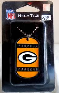 lot 189 image: NEW - GREEN BAY PACKERS Dog Tag Necklace NFL Fan Neck Ball Chain Football Sports Fan - ($14.99)