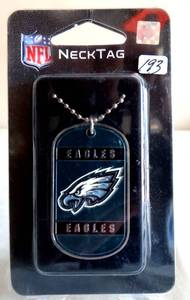 lot 193 image: NEW - PHILADELPHIA EAGLES Dog Tag Necklace NFL Fan Neck Ball Chain Football Sports Fan - ($14.99)