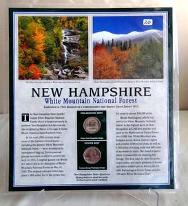 lot 210 image: NEW HAMPSHIRE - Statehood Quarters Collection Postal Commerative Society Coins and Stamps UNC
