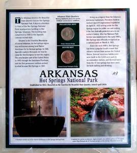 lot 213 image: ARKANSAS - Statehood Quarters Collection Postal Commerative Society Coins and Stamps UNC