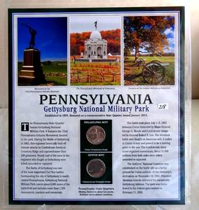 lot 218 image: PENNSYLVANIA - Statehood Quarters Collection Postal Commerative Society Coins and Stamps UNC