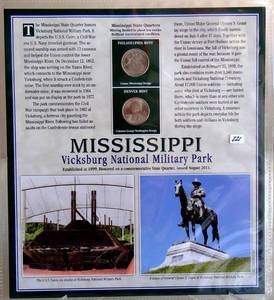 lot 221 image: MISSISSIPPI - Statehood Quarters Collection Postal Commerative Society Coins and Stamps UNC