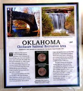 lot 222 image: OKLAHOMA - Statehood Quarters Collection Postal Commerative Society Coins and Stamps UNC