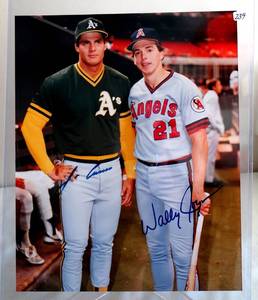 lot 239 image: AUTOGRAPHED - AWESOME DUO OF JOSE CANSECO & WALLY JOYNER SIGNED 8 X 10 PHOTO
