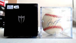 lot 246 image: AUTOGRAPHED - Jay Payton Autographed Signed MLB Rawlings Baseball Mets in protective display case