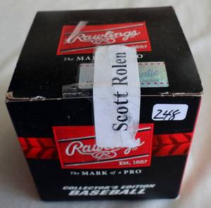 lot 248 image: AUTOGRAPHED - Signed Scott Rolen Baseball St Louis Cardinals Phillies - Official Rawlings Ball in Original Box