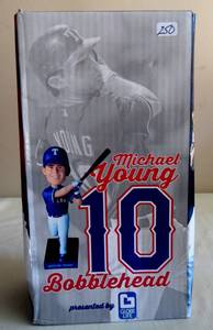 lot 250 image: MLB Michael Young Texas Rangers 2015 SGA Bobblehead NIB - $25.00