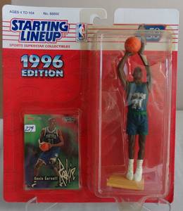 lot 279 image: ROOKIE - Kevin Garnett 1996 Starting Lineup Minnesota Timberwolves MOC Rookie Figure