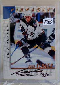 lot 290 image: AUTOGRAPHED - Juha Ylonen 1998 Pinnacle Be A Player Autograph Auto #240