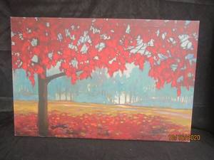 lot 771 image: SIGNED CANVAS PAINTING FROM KOHLS&nbsp&nbsp36 L X 24 H&nbsp