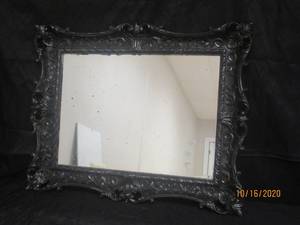lot 775 image: HOME INTERIOR MIRROR REPAINTED BLACK&nbsp 28 12  L X 23 H&nbsp