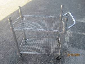lot 799 image: 2- SHELF METAL CART ON LOCKING WHEELS&nbsp
