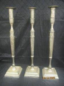 lot 749 image: TOTAL OF 3&nbsp 32 H VINTAGE TABLE TOP CANDLE HOLDERS&nbsp