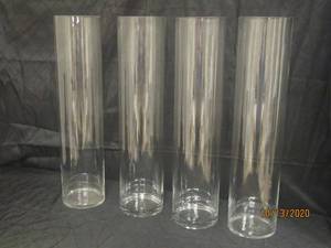 lot 752 image: TOTAL OF 4 CLEAR GLASS CYLINDER VASES 23 H X 5 12  DIAM&nbsp