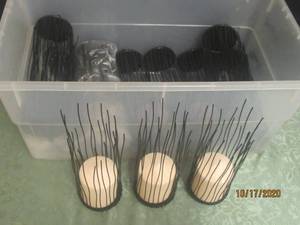 lot 815 image: TOTAL OF 16 BLACK WIRE CANDLE HOLDERS 10H&nbsp&nbsp(TOTE NOT INCLUDED)