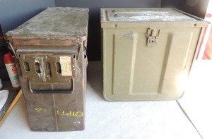 lot 96 image: Army Green Ammo Box  x 2