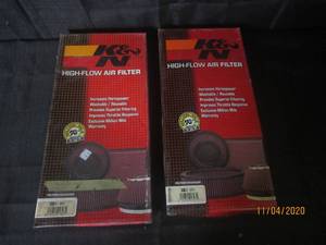 lot 289 image: 2 K&N AIR FILTERS NEW IN BOX 33-2018