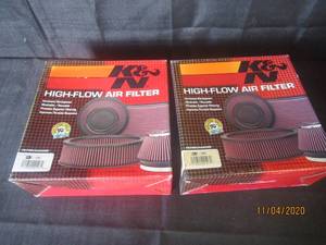 lot 299 image: 2 K&N HIGH FLOW AIR FILTERS FAE-1065 NEW IN BOX