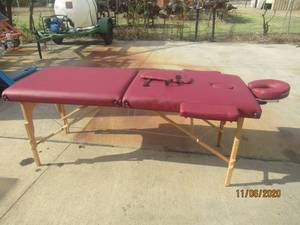 lot 179 image: BEST MASSAGE  PORTABLE MASSAGE TABLE WITH ATTACHMENTS AND CARRY BAG