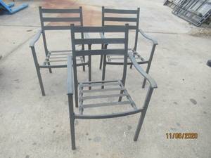 lot 192 image: 3 METAL LAWN CHAIRS