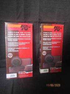 lot 301 image: 2 K&N HIGH FLOW AIR FILTERS 33-2248 NEW IN BOX