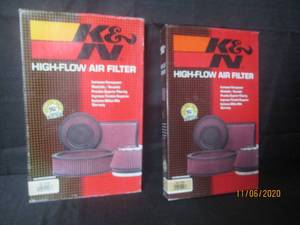 lot 308 image: 2 K&N HIGH FLOW AIR FILTERS 33-2123 NEW IN BOX