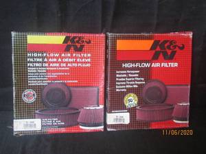 lot 311 image: 2 K&N HIGH FLOW AIR FILTERS 33-2048 NEW IN BOX