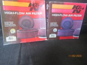 lot 316 image: 2 K&N  HIGH FLOW AIR FILTERS E-1650 AND E-9233 NEW IN BOX