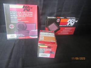lot 317 image: 3 K7N HIGH FLOW AIR FILTERS E-4511, 33-2703 AND 33-2315 ALL NEW IN BOX